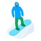 Snowboarder icon, isometric style