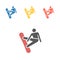 Snowboarder icon. Vector signs for web graphics