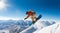 snowboarder jumping in the mountains, close-up of snowboarder doing tricks, snowboarder in the mountains, snowboarder on the snow