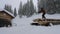 Snowboarder jumping from slope in free ride to the snow on mountain. Winter sport concept. Slow motion video