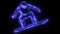 Snowboarder jumping sport laser animation video