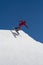 Snowboarder jumps in Snow Park, ski resort