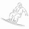 Snowboarder man, vector sketch