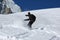 Snowboarder on Mt Blanc
