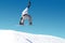 Snowboarder performing jump