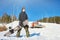 Snowboarder Posing on Track