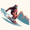 A snowboarder rides, jumps, and slides across the mountains. Snowboarding