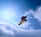 The snowboarder in the sky