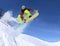 Snowboarder in the sky