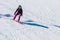 Snowboarder on the slopes of the Ski resort GrandVallira. Pyrenees mountains. Andorra