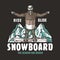 Snowboarder on a snowy mountain. Winter season extreme sport. Emblem about snowboarding