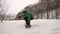 Snowboarder Starts Slide Slope