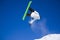 Snowboarder taking big air jump