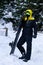 Snowboarder in a yellow jacket