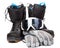 Snowboarding accessories boots goggles gloves