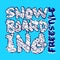 Snowboarding blue design