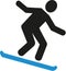 Snowboarding downhill pictogram
