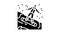 snowboarding extreme sport glyph icon animation