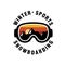 Snowboarding glasses icon