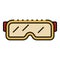 Snowboarding glasses icon color outline vector