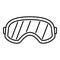 Snowboarding glasses icon, outline style