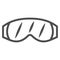 Snowboarding Glasses line icon, World snowboard day concept, sun ski glasses sign on white background, Protective