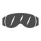 Snowboarding Glasses solid icon, World snowboard day concept, sun ski glasses sign on white background, Protective