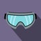 Snowboarding goggles icon, flat style