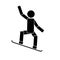 Snowboarding. Icon on white background