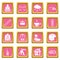 Snowboarding icons pink