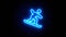 Snowboarding neon sign appear in center and disappear after some time. Loop animation of blue neon icon