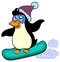 Snowboarding penguin