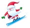 Snowboarding Santa Claus Character Having Fun