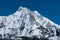 Snowbound mountain peaks in Himalayas