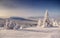 Snowbound winter landscape with snow covered trees