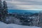 Snowcapped Beskid mountains on slovakian - polish borderlands with mostly forest covered hills, smaller meadows