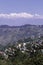 Snowcapped himalaya kangchenjunga or sleeping buddha range, scenic birds eye view of darjeeling