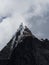 Snowcapped ice glacier summit peak panorama on Cordillera Huayhuash Circuit andes alpine mountain Ancash Huanuco Peru