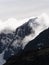 Snowcapped ice glacier summit peak panorama on Cordillera Huayhuash Circuit andes alpine mountain Ancash Huanuco Peru