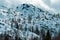 Snowcapped mountain peak of Julian Alps in winter