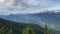 The snowcapped Olympic Mountain Range from Hurricane Ridge, Washington.