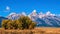 Snowcapped Teton mountains in Jackson Hole, Wyoming.