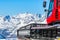 Snowcat, machine for snow removal, preparation ski trails. In th