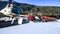 snowcat machines for ski slope preparation in raw