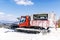 snowcat ratrack with snowplow,grooming machine,remover truck preparing ski slope, winter resort