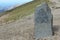 Snowdon marker post showing the Llanberis and Snowdon Ranger path