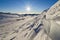 Snowdrift on the hill Kosarisko in Low Tatras mountains during winter sunrise