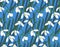 Snowdrops spring seamless background. Hand-drawn