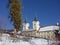 Snowed monastery Tegernsee in winter