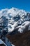 Snowed Mountain range scene viewed from Renjo pass